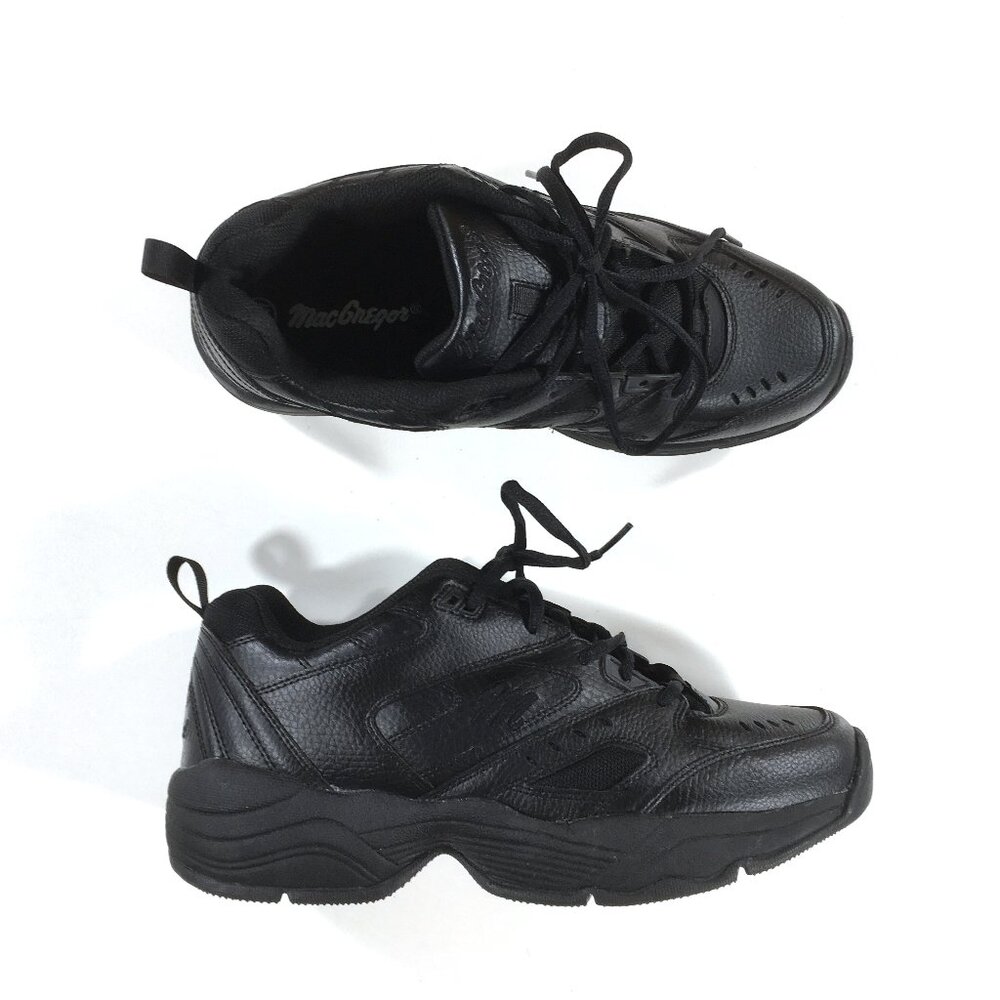 MacGregor Lace Up Sneakers Mens Size 10 W Wide Black Leather